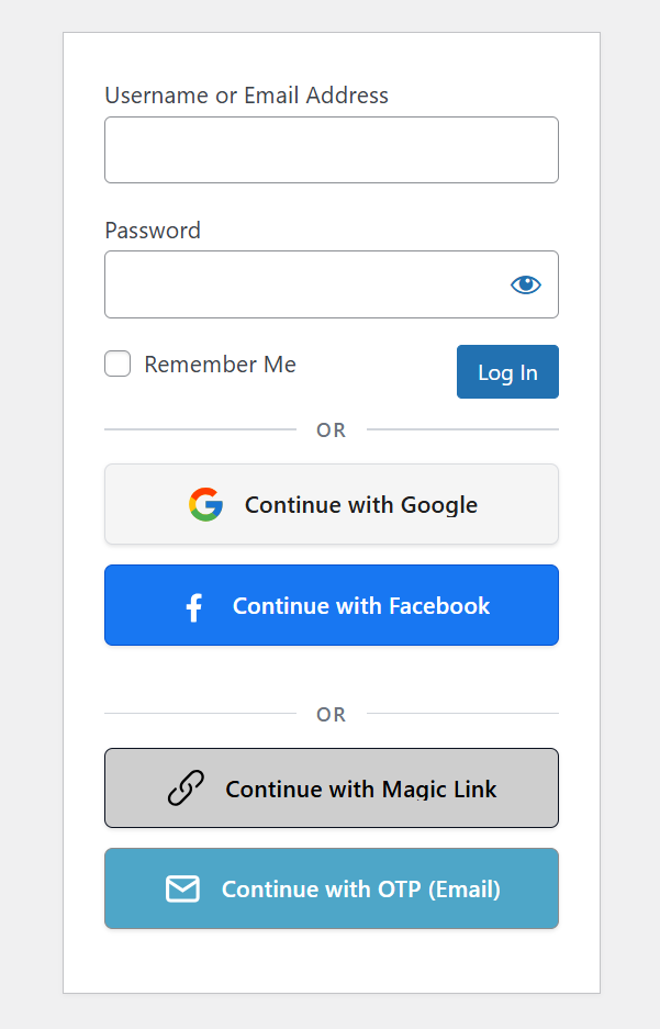VentraConnect login screen with Social, Magic Link, and Email OTP options