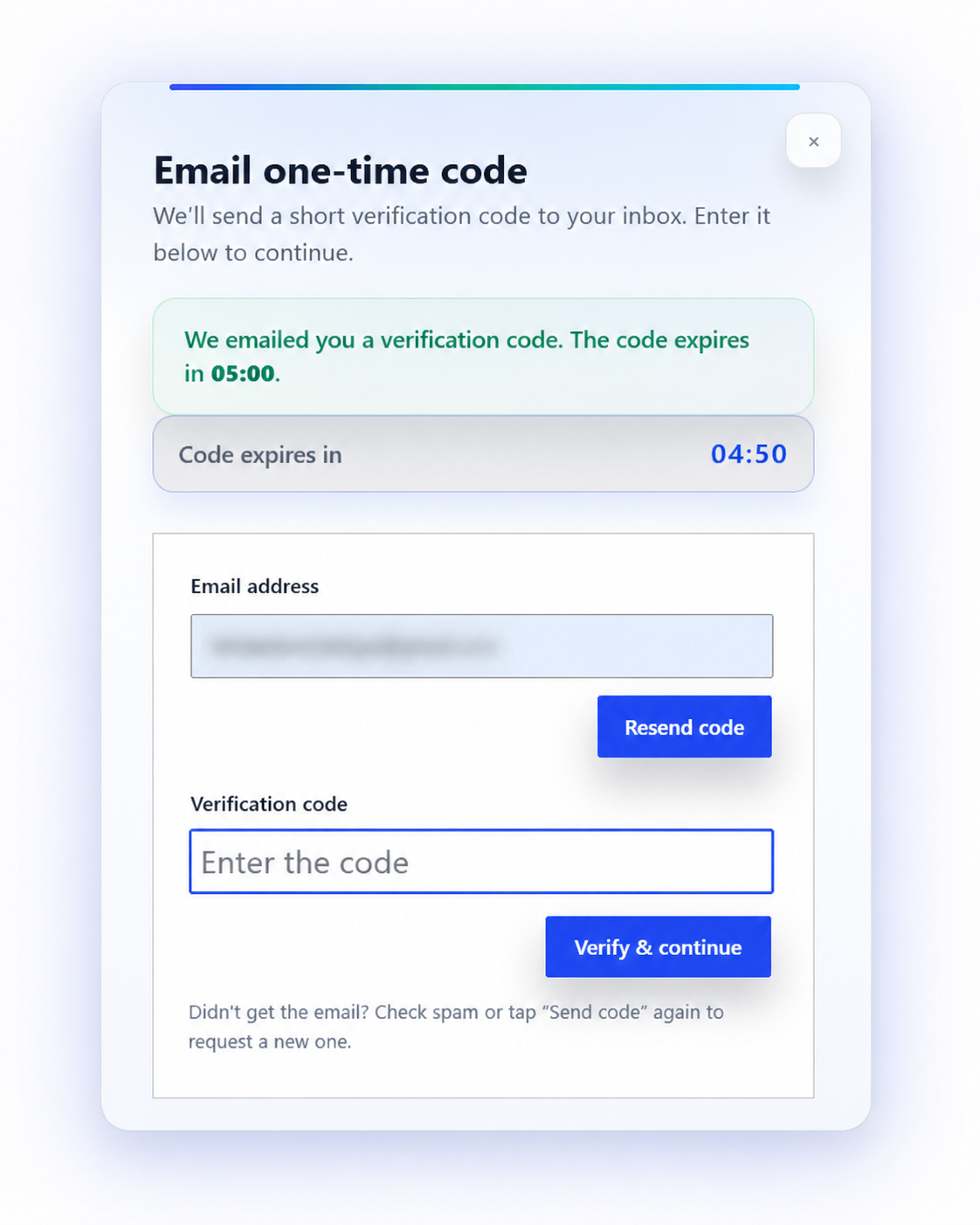 EMail OTP Modal