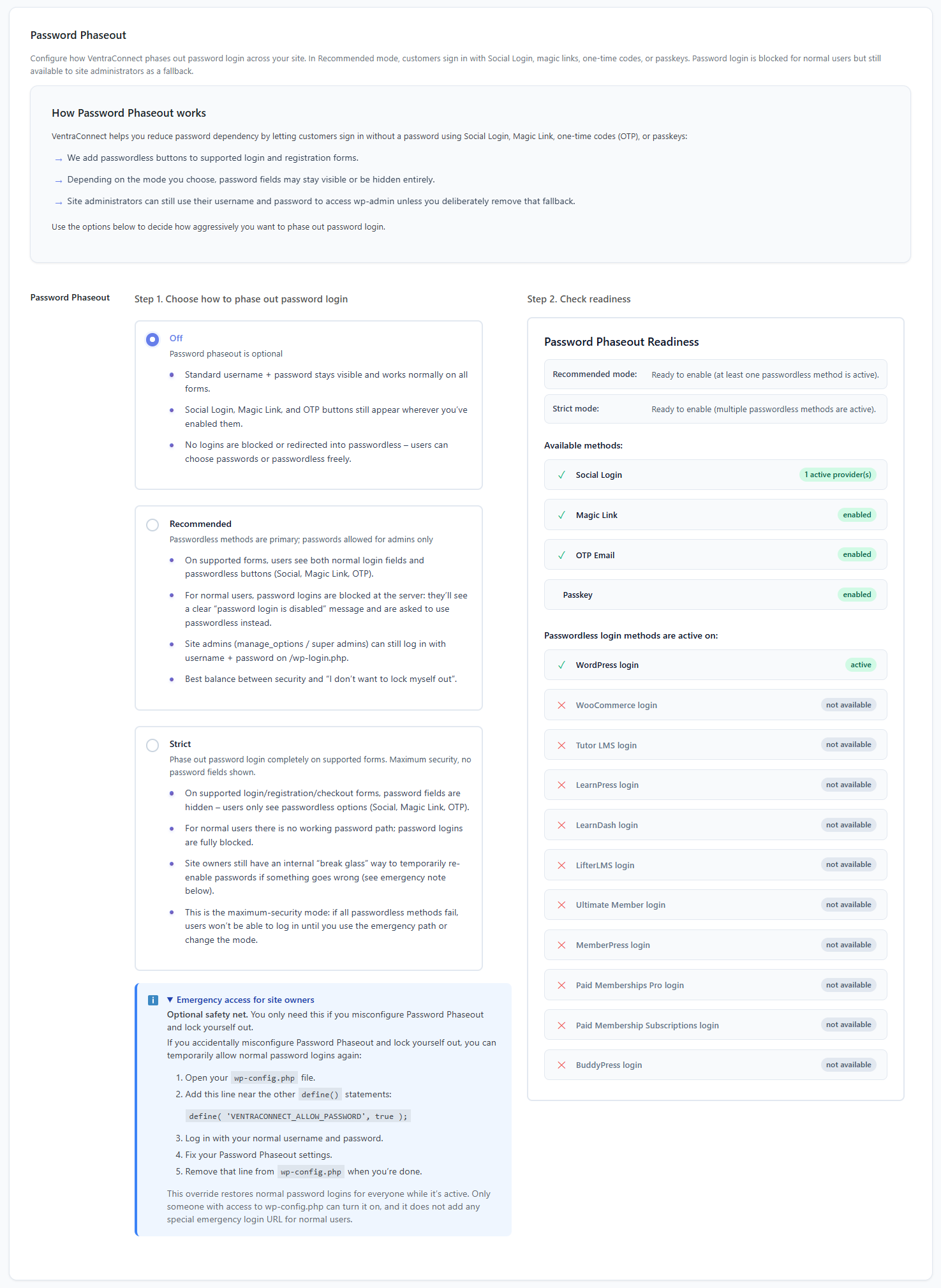 Passwordless login passwords phaseout
